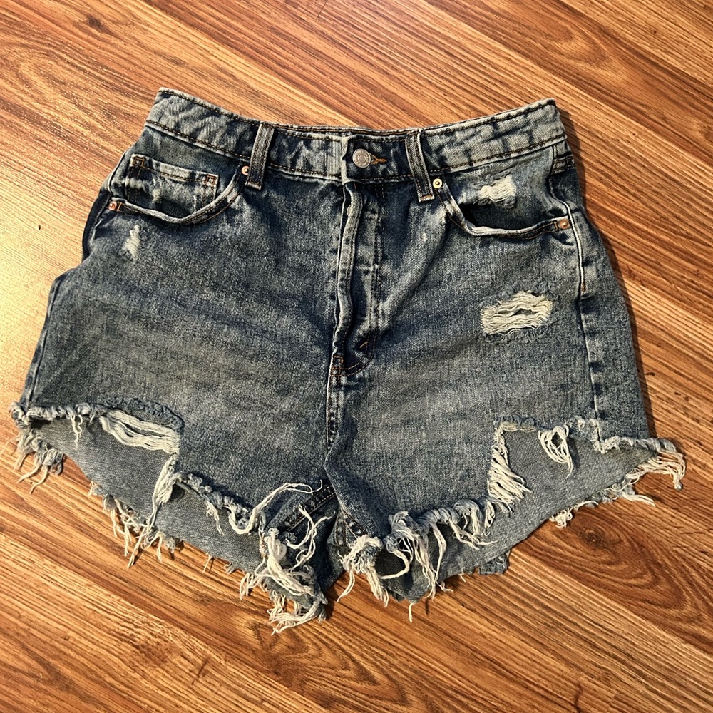 High Rise Distressed Denim Women Shorts